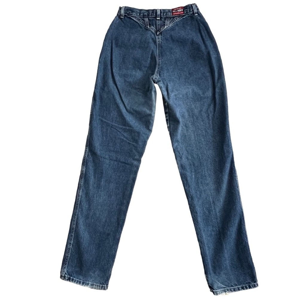 Vintage Rockies Pocketless Back V Ultra High Rise Western Blue Jeans